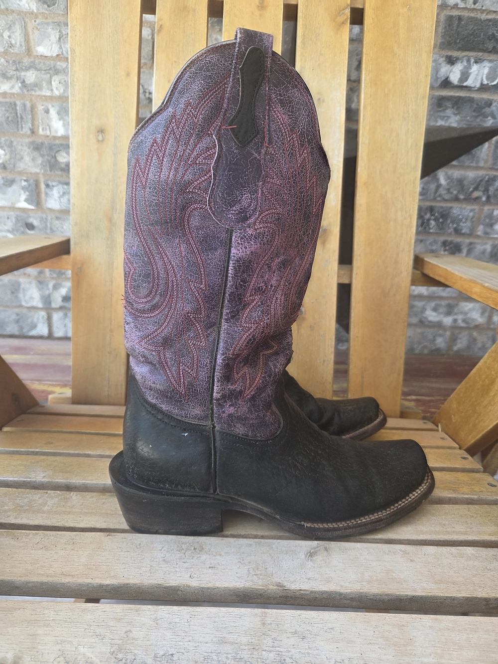 Serna WOMENS BLACK And PURPLE Cowboy Boots - Picture 3 of 8
